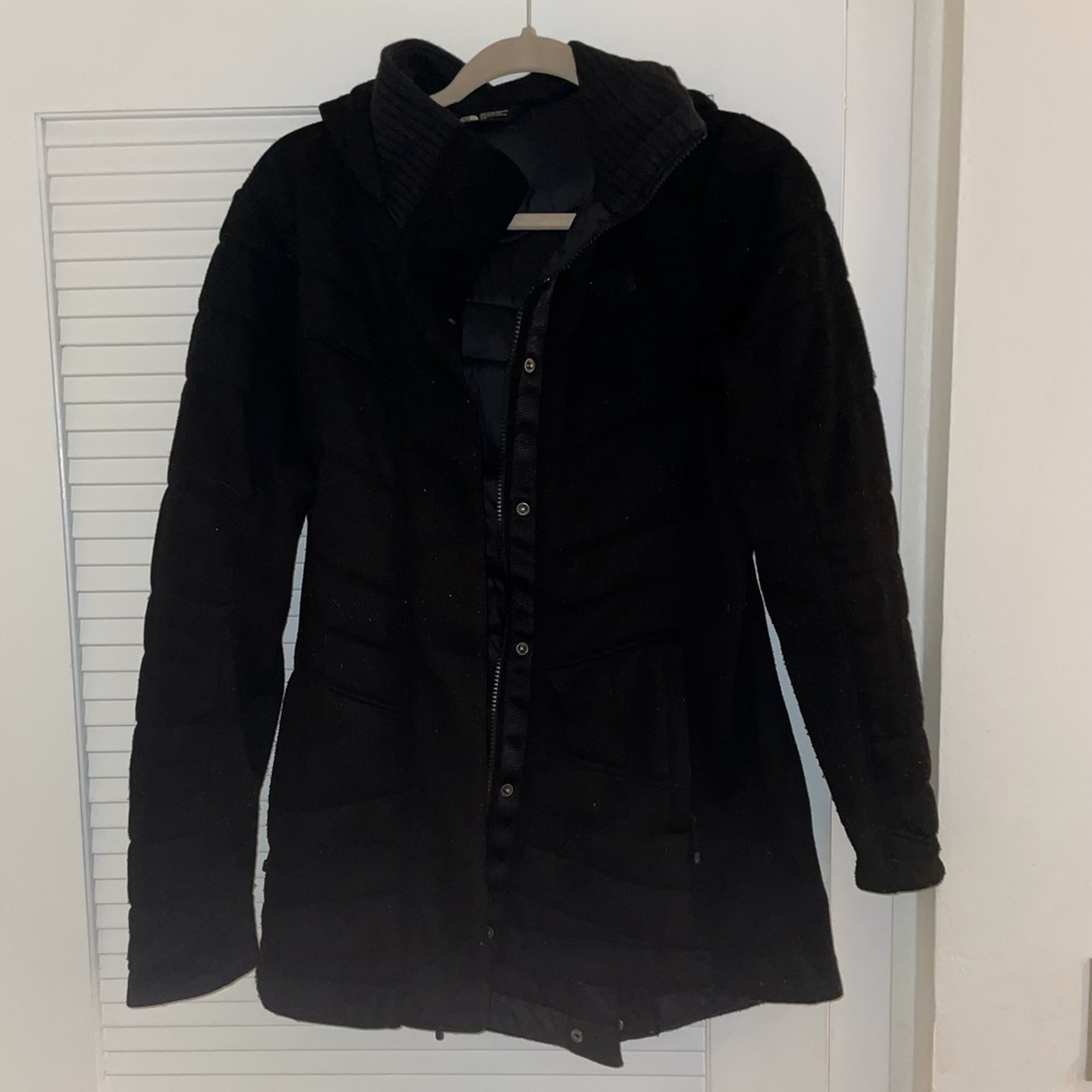 Northface Wool Slimfit Parka Black Small